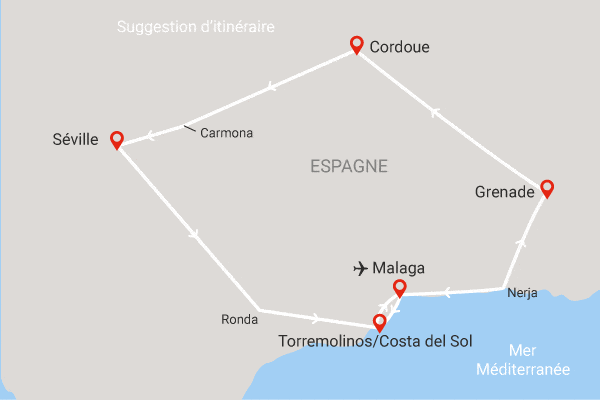 Autotour Balade Andalouse en liberté malaga Andalousie