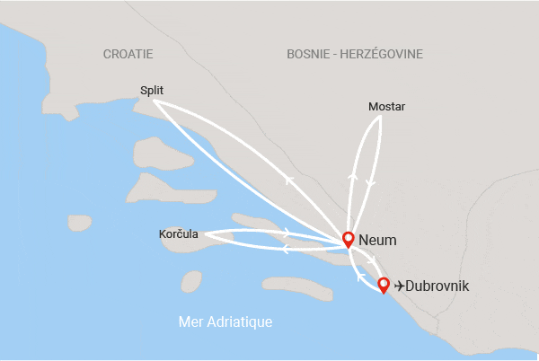 Circuit Couleurs de Dalmatie neum Bosnie-Herzégovine