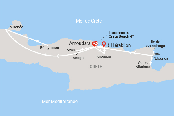 Circuit Au pays de Minos, logement au Framissima Creta Beach heraklion Crète