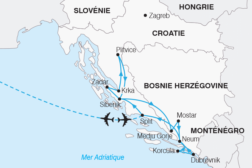 Circuit La Croatie, joyau de l'Adriatique split Croatie