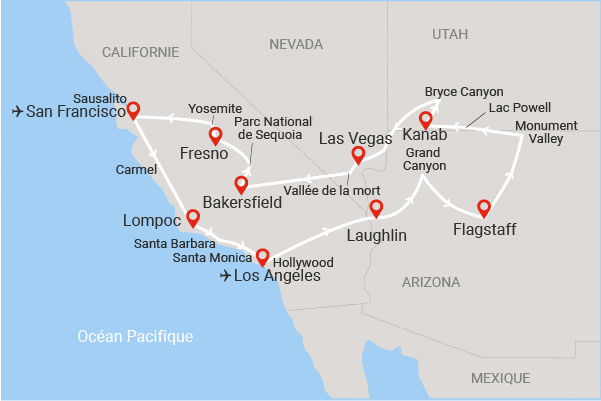 Circuit Merveilles de l'Ouest Américain los_angeles Etats-Unis