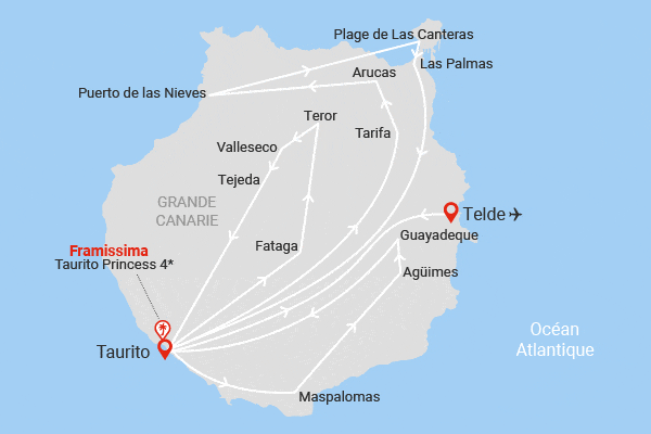 Combiné circuit et hôtel Charmes et nature de Grande Canarie + Extension Framissima Taurito Princess las_palmas Grande Canarie