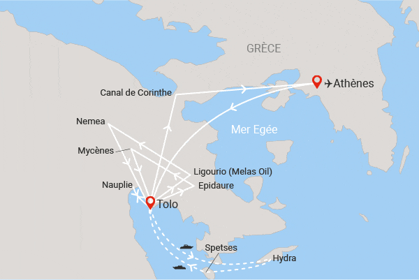 Circuit Trésors du Péloponnese athenes Grece