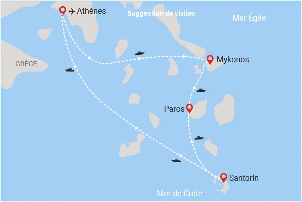 Combiné hôtels Combiné 3 îles Mykonos - Paros - Santorin en 15 jours mykonos Grece