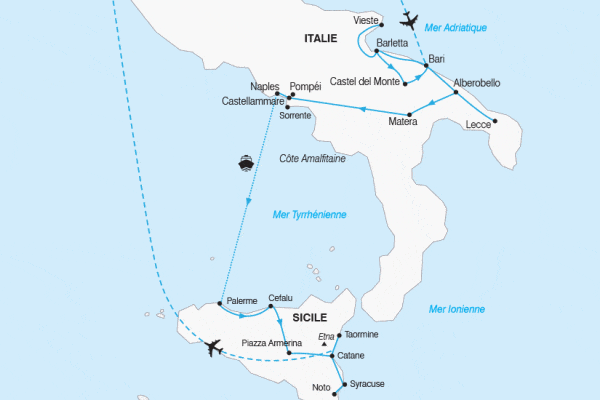 Circuit Le Sud de l'Italie, le « bel paese » bari Italie
