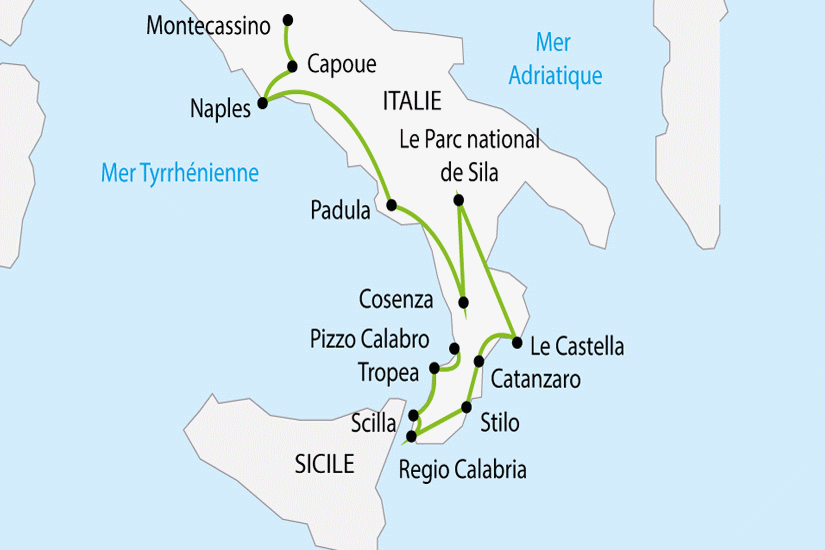 Circuit La Calabre - Départ Sud naples Italie