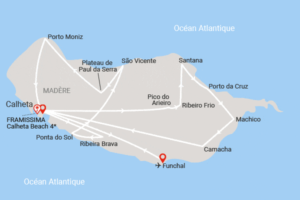 Combiné circuit et hôtel Nature et traditions et extension 7 nuits Framissima Calheta Beach funchal Madère