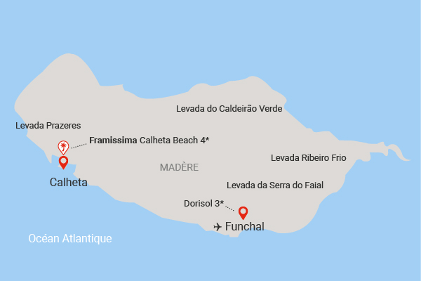 Circuit Randonnée le long des levadas (logement au Framissima Calheta Beach) funchal Madère