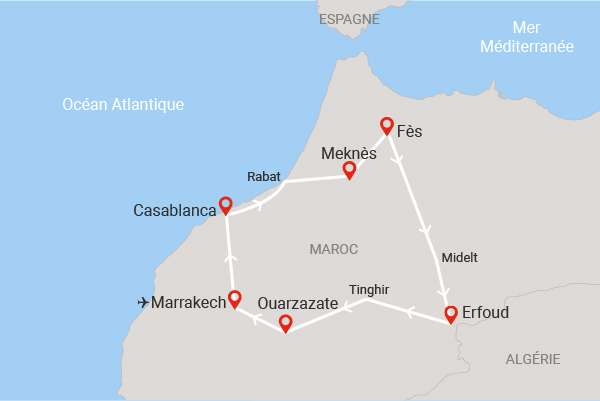 Circuit Richesses des villes impériales au grand sud marocain marrakech Maroc