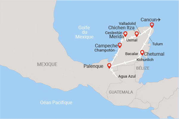 Circuit Merveilles du Yucatan cancun Mexique