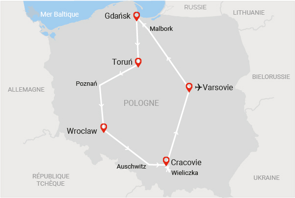 Circuit Beautés de la Pologne varsovie Pologne