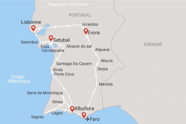 Autotour Balade dans le sud portugais en liberté faro Portugal