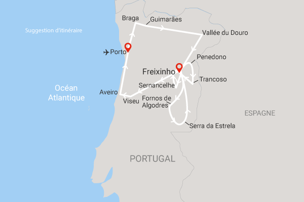 Autotour De la vallée du Douro aux routes de la Serra en liberté porto Portugal