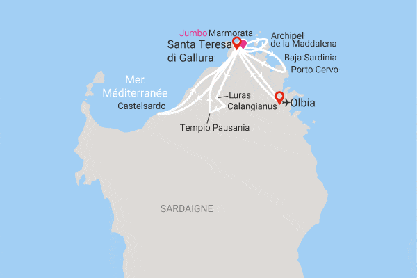 Circuit Merveilles de Sardaigne, logement au Club Jumbo Marmorata Village santa_teresa_di_gallura Sardaigne