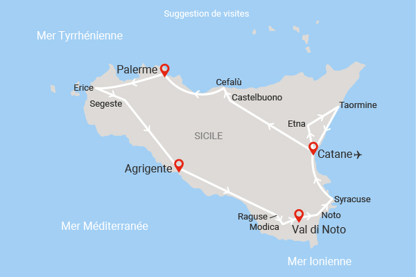 Autotour Sur la Route de la Sicile en arrivée Catane catane Sicile et Italie du Sud