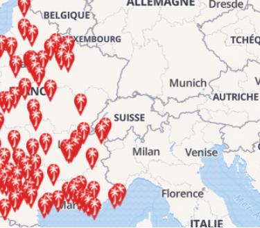 visualisation des agences de voyages en france